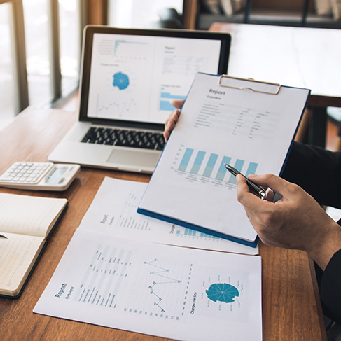 viewing financial charts illustration